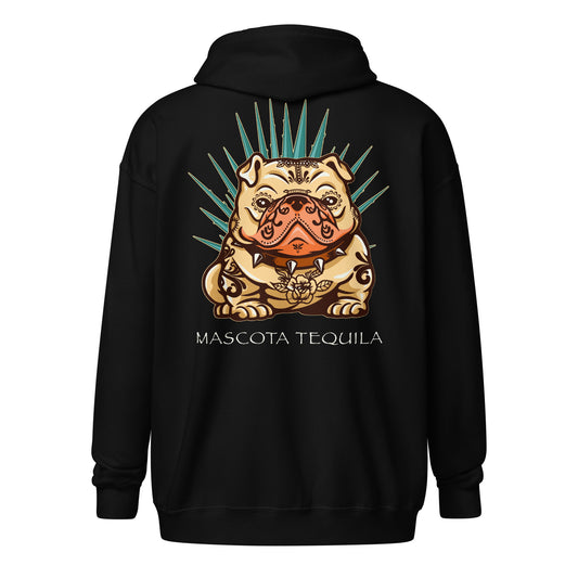 Mascota Añejo Pup, Black Unisex Heavy Blend Zip Hoodie