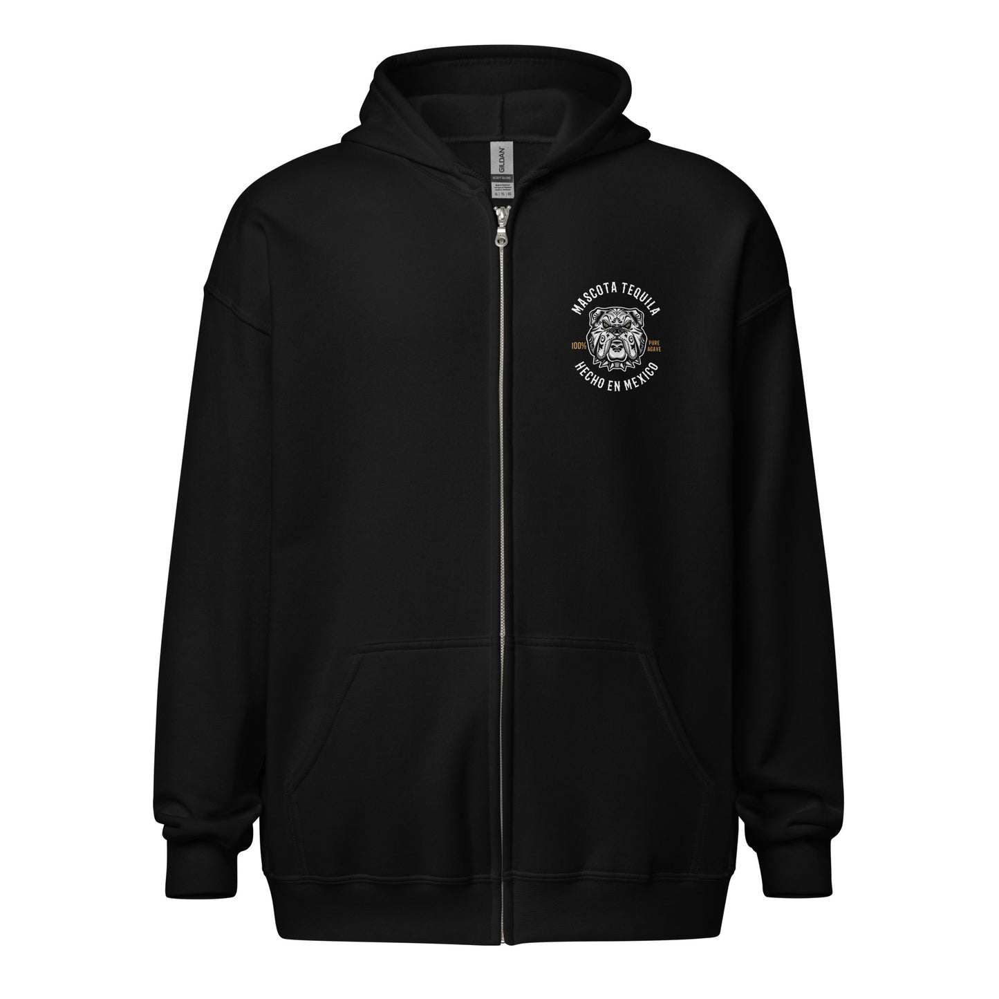 Mascota Tequila Hecho En Mexico, Black Unisex Heavy Blend Zip Hoodie